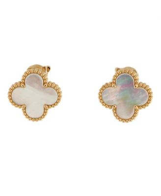 Pre-Owned Van Cleef & Arpels Vintage Alhambra Earrings 18K Gold and Mother of Pearl