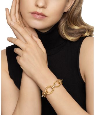 DY Mercer Chain Bracelet in 18K Yellow Gold with Diamonds, 25mm