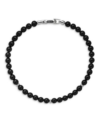Sterling Silver Spiritual Beads Bracelet with Black Onyx