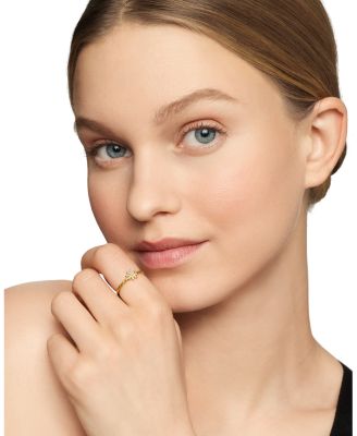 Petite Starburst Station Ring in 18K Yellow Gold with Diamonds