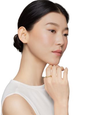 18K Yellow Gold Petite Infinity Twisted Ring with Diamonds