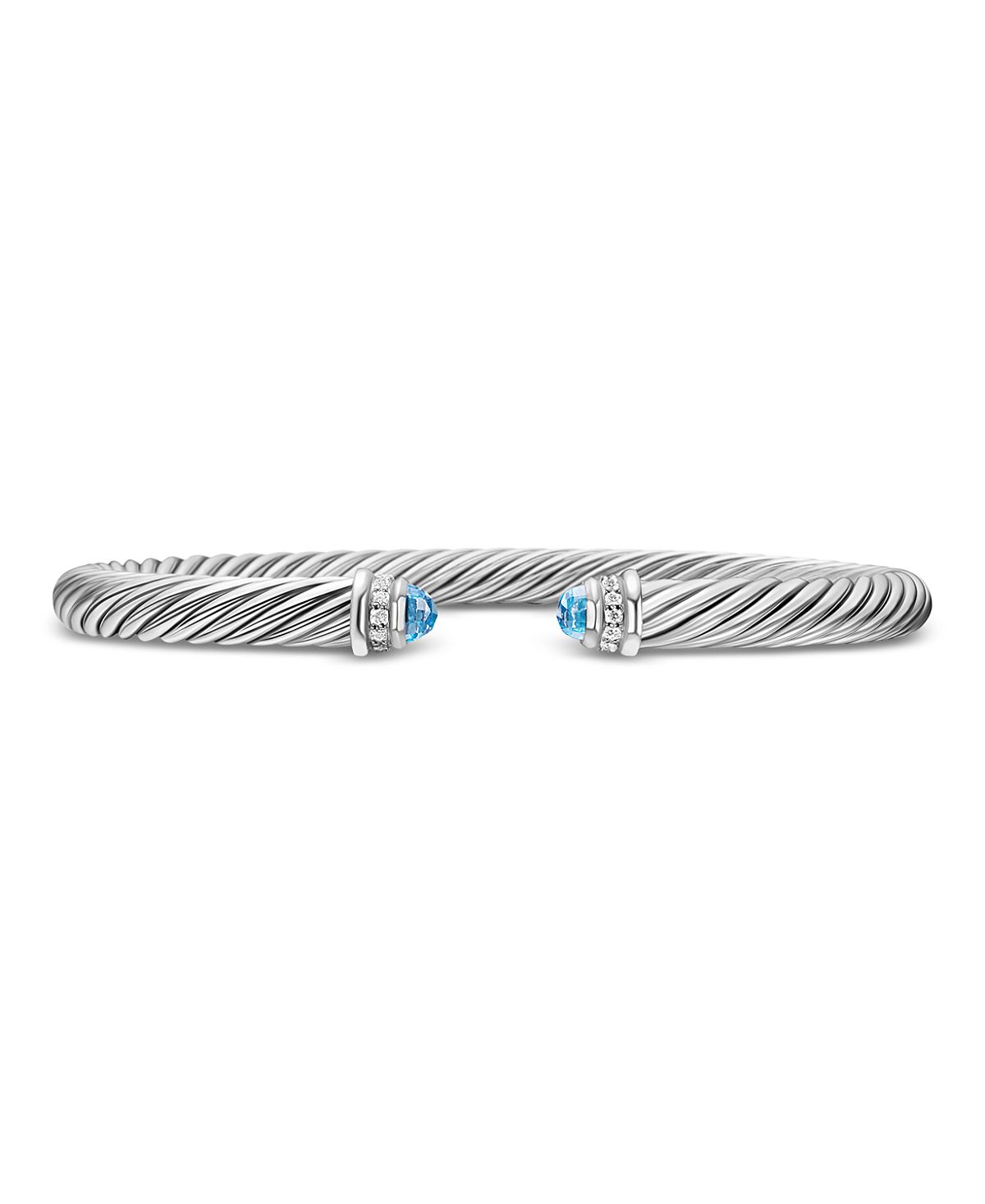 David Yurman Cable Classics Bracelet with Blue Topaz and Diamonds, 5mm