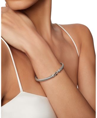 Cable Buckle Bracelet with Diamonds, 5mm