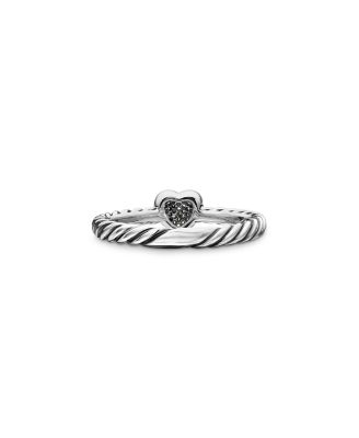 Petite Pav&eacute; Heart Ring with Diamonds