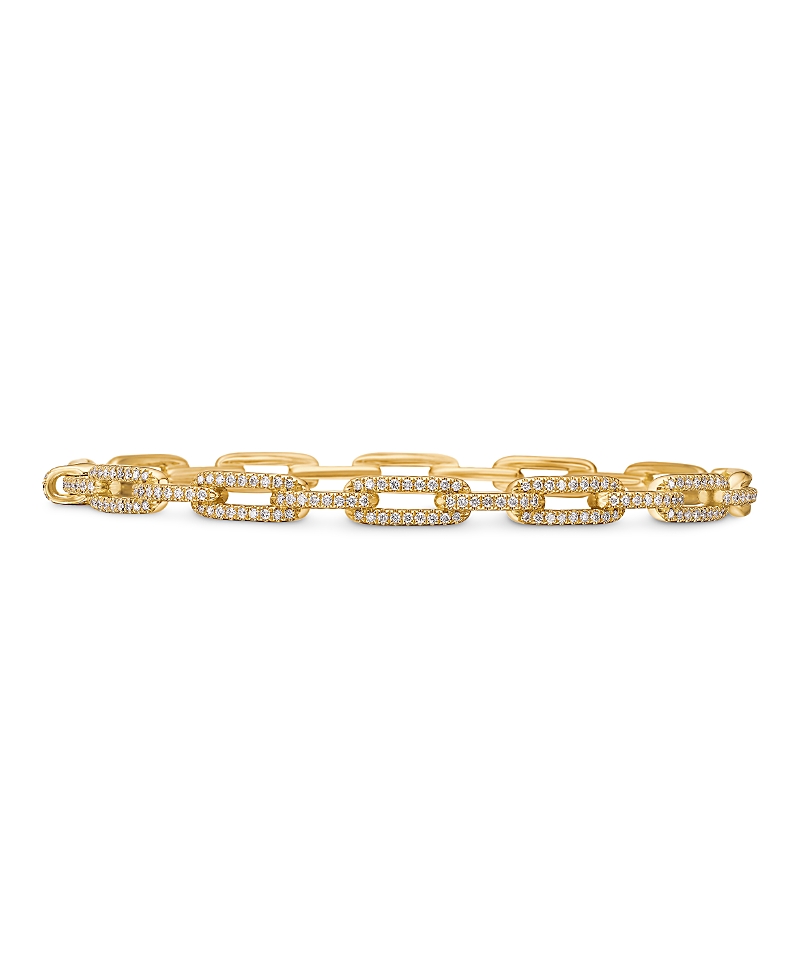 David Yurman Stax Chain Link Bracelet with Diamonds in 18K Gold