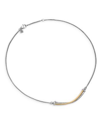 Crossover Bar Necklace with 18K Gold