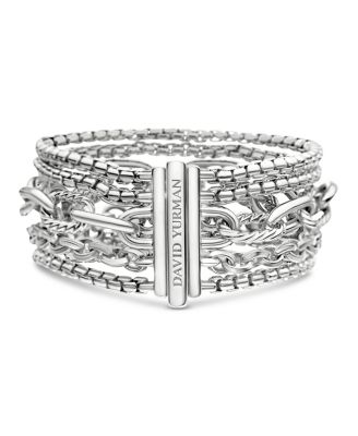 Sterling Silver Multi-Row Chain Bracelet