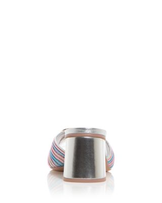 Women's Square Toe Logo High Heel Sandals