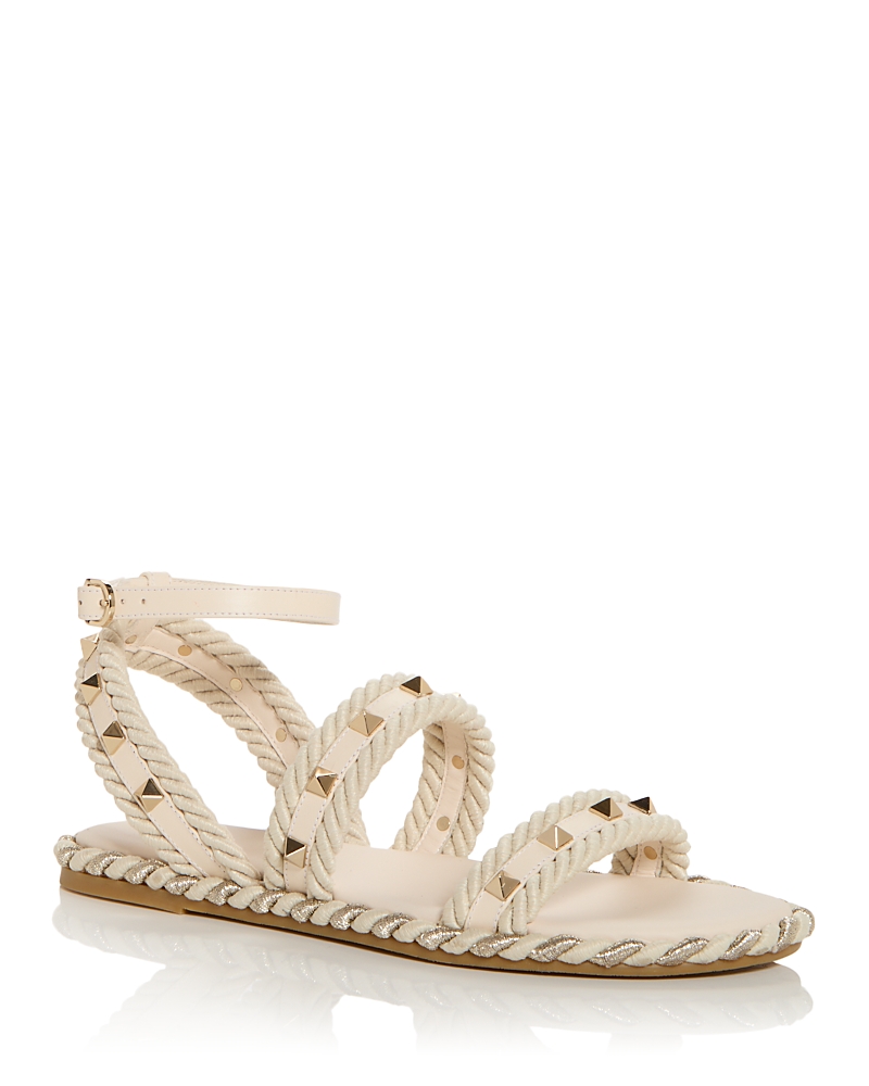 Valentino Women's Rockstud Espadrille Sandals In Light Ivory