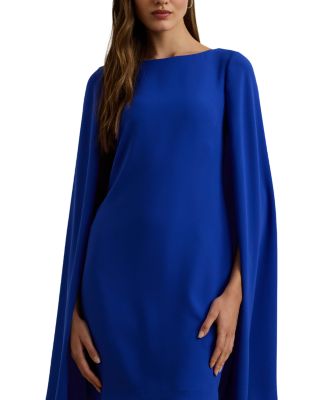 Cape Georgette Cocktail Dress