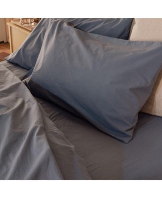 Washed Cotton Percale Pillowcase Pair, Standard