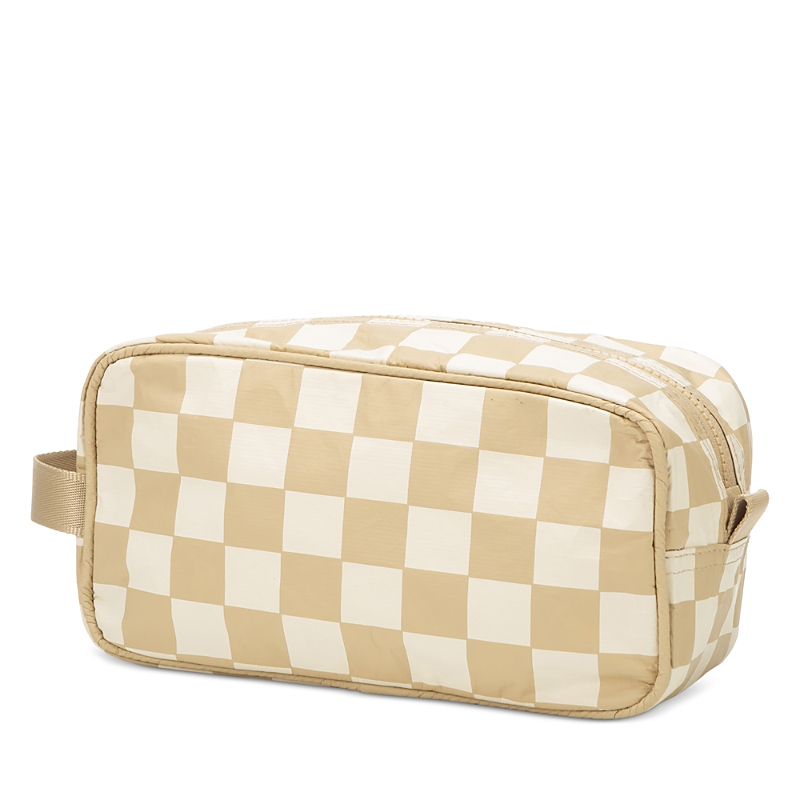 Aloha Collection Checkmate Dopp Kit Toiletry Bag In Tan