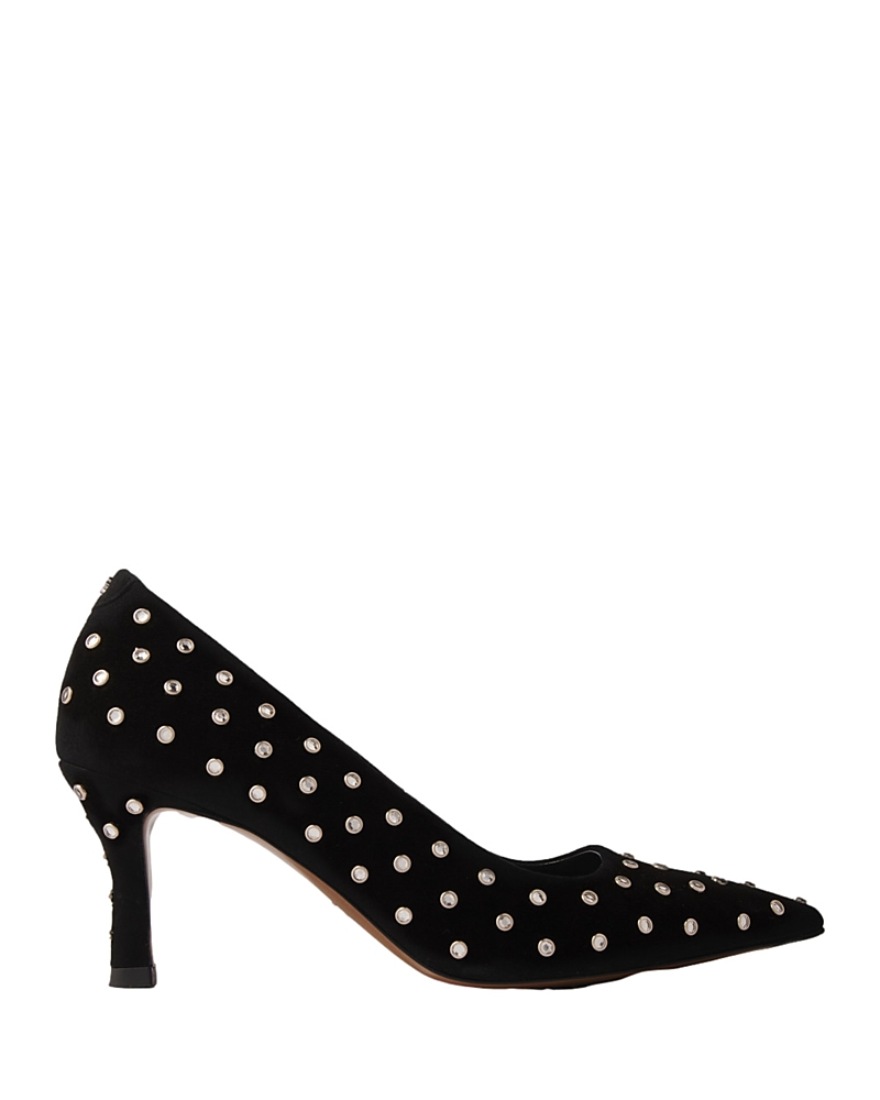 Maje Rhinestone Pumps With Pointed Toes In Black