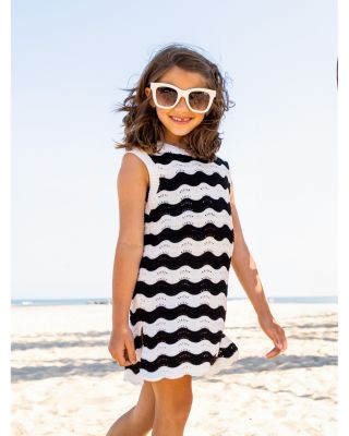 Girls' Reina Striped Crochet Cover-Up Dress - Little Kid, Big Kid