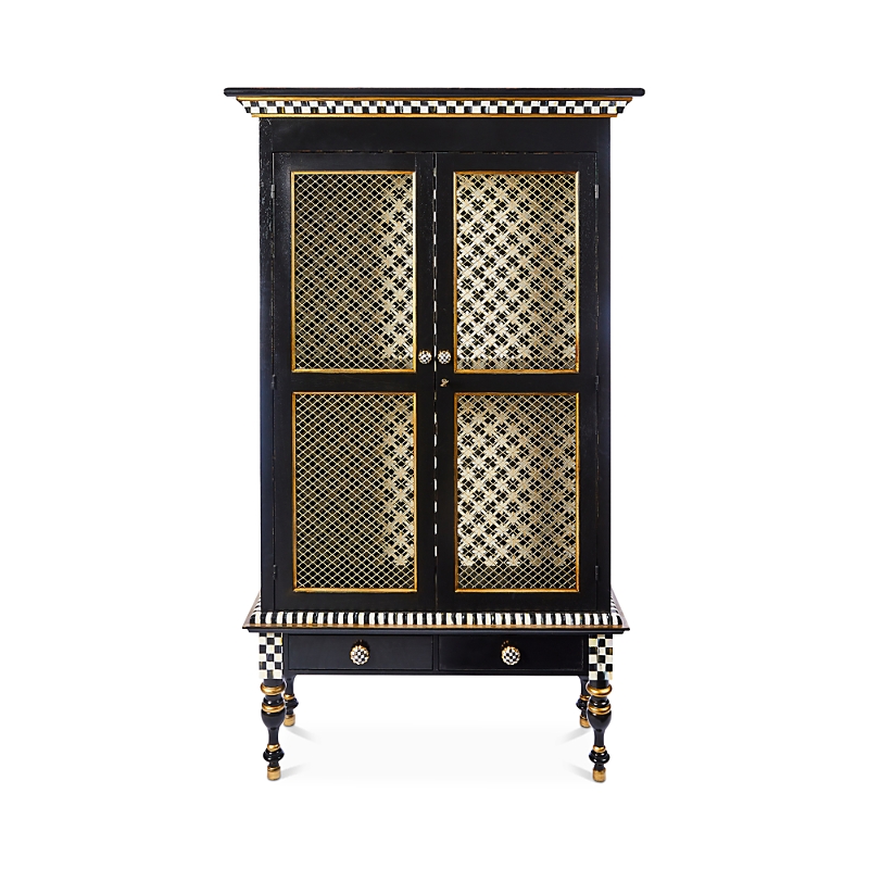 Mackenzie-childs Courtly Criss-cross Cabinet In Multi