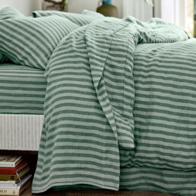 Pembroke Stripe Linen Blend Flat Sheet
