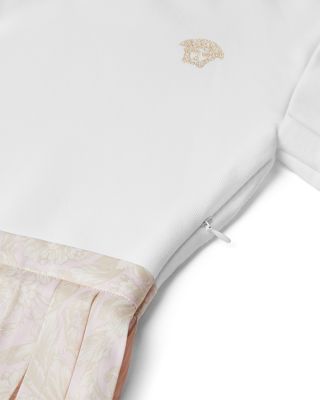 Girls' Barocco Medusa Studs Embroidery Twill Fleece Dress - Little Kid, Big Kid