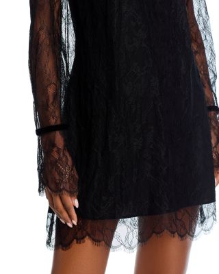 frame lace shift dress Audrey Lace Trim Satin Shift Dress Green / Small