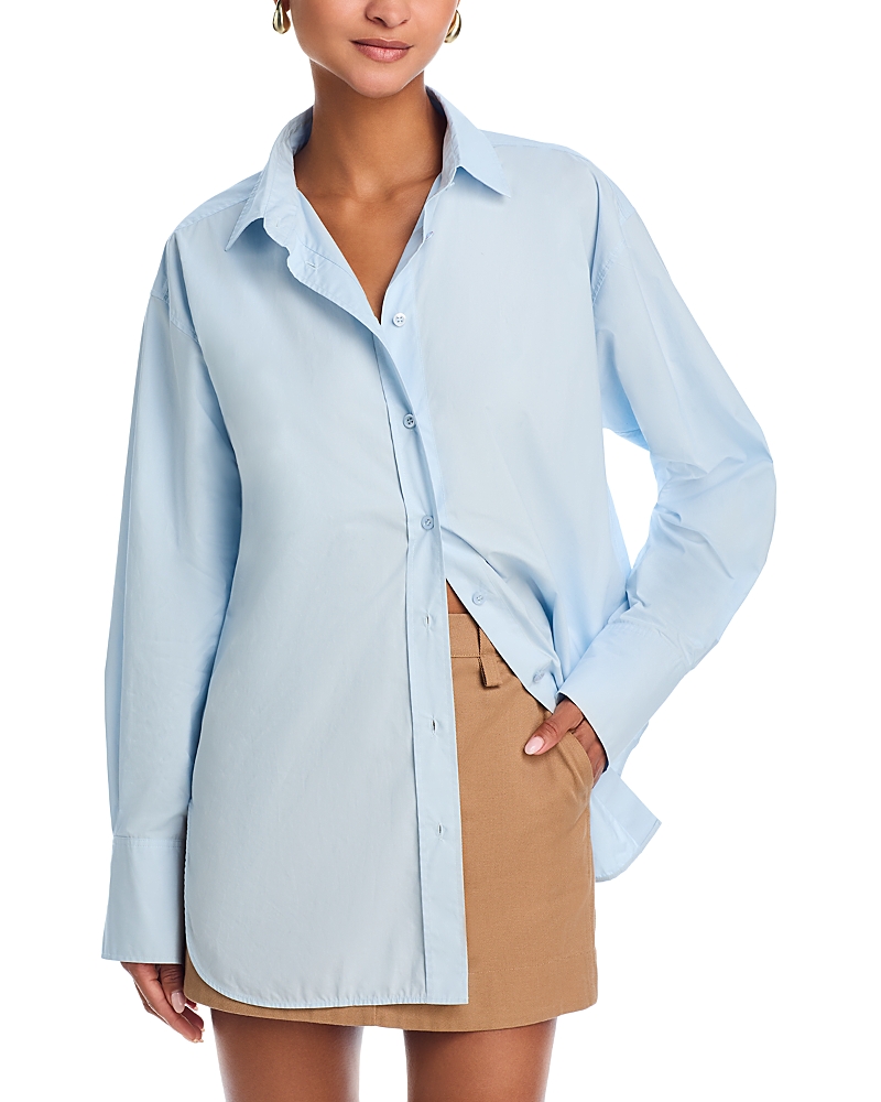 Frame The Oversize Cotton Button-up Shirt In Light Chambray