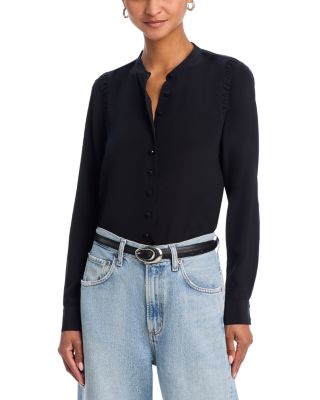 FRAME - Silk Shirred Shirt