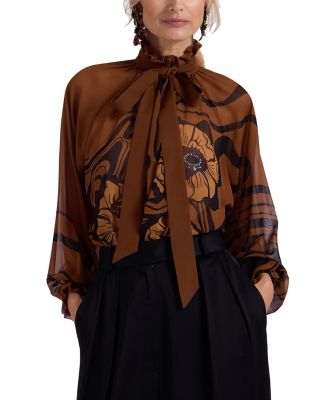 La DoubleJ - Cerere Blouse (Placee) Big Blooms Placee Brown