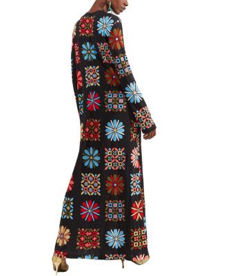 Long Sleeve Swing Dress in Vetrata Grande Black