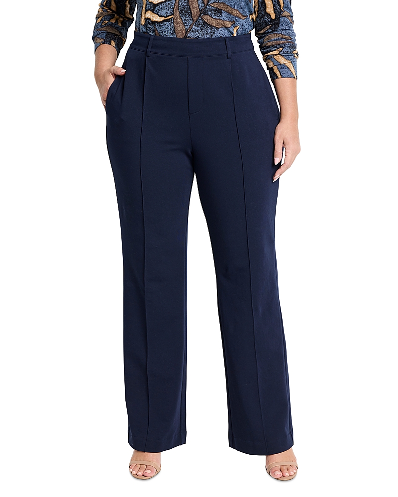 Nic+zoe Plus High Rise Wide Leg Pants In Dark Indigo