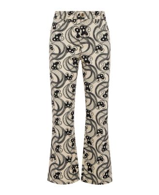 The Cropped Flare Jean Aperol White/Black