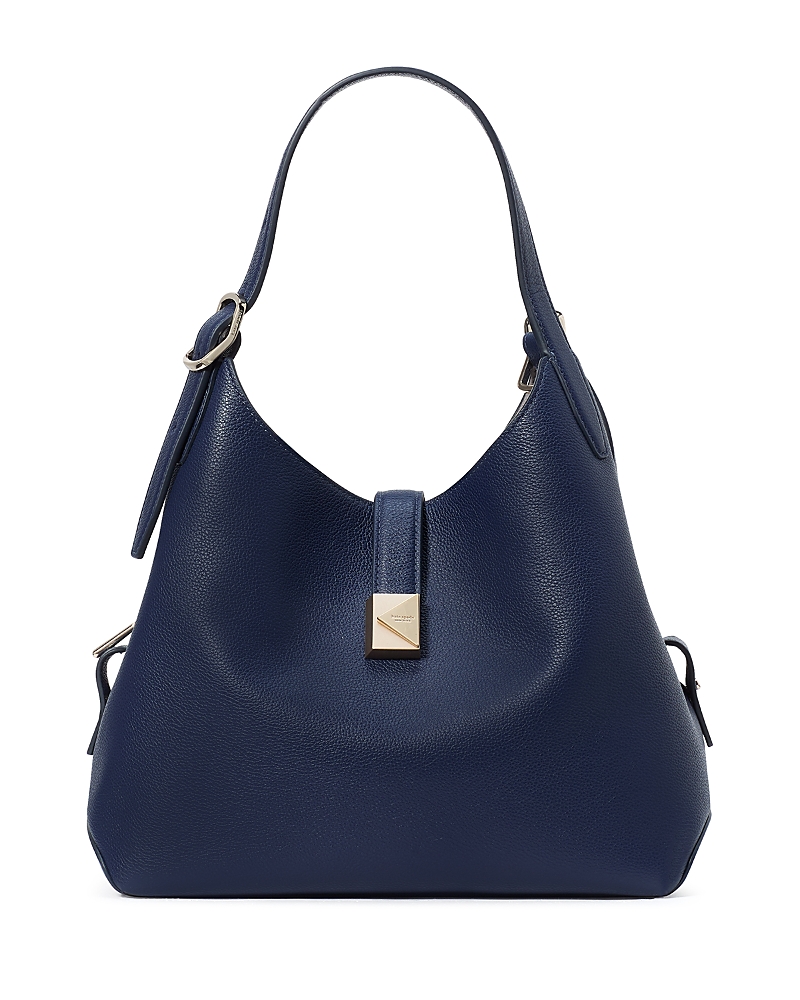 Kate Spade New York Deco Pebbled Leather Small Crossbody Tote In Parisian Navy