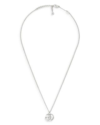 Sterling Silver GG Marmont Double G Pendant Necklace, 21.6&amp;quot;