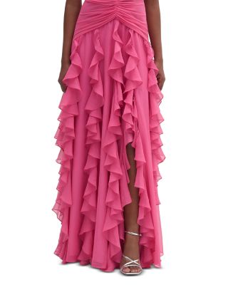 Ruffled Plunge Gown