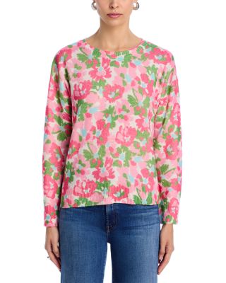 100% Cashmere Spring Floral Crewneck Sweater - Exclusive