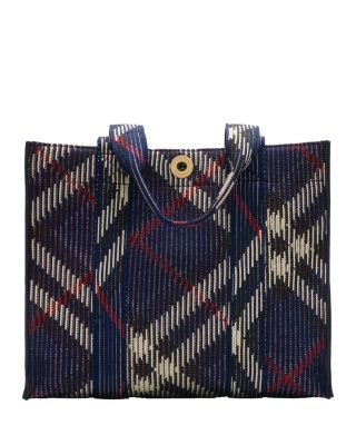 Burberry - Small Check Knitted Tote
