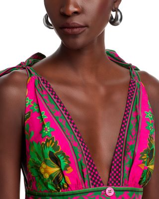 Ana Plunge Neck Sleeveless Midi Dress