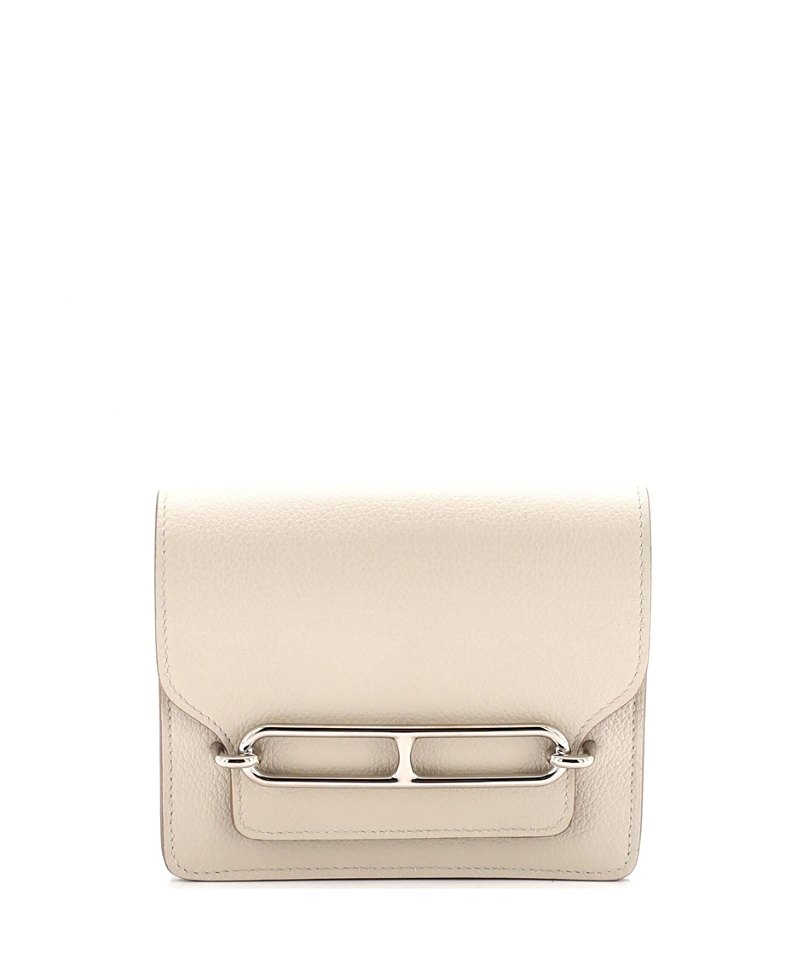 Pre-owned Pre-owned Hermes Hermes Roulis Slim Wallet Evercolor In Neutral