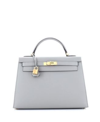 Pre-Owned Hermes Kelly 32 Handbag Grey Epsom with Gold Hardware