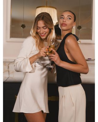 Ennis Satin Bell Sleeve Mini Dress