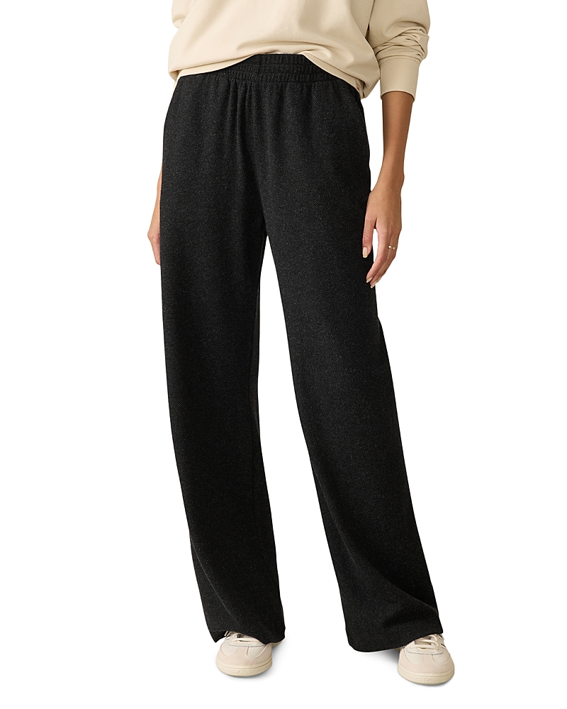 Faherty Legend™ Lounge Wide Leg Pants In Heathered Black Twill