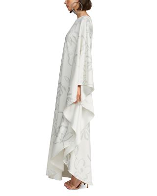 Nevean Floral Crepe Caftan Dress