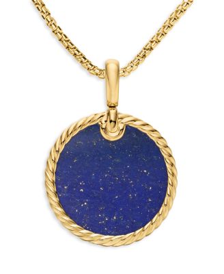 DY Elements&reg; Disc Pendant in 18K Yellow Gold with Lapis