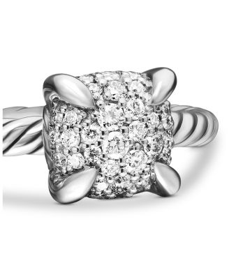 Sterling Silver Petite Ch&acirc;telaine&reg; Diamond Pav&eacute; Cable Ring