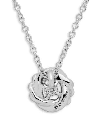 Sterling Silver Petite Infinity Pendant Necklace with Diamonds, 17"