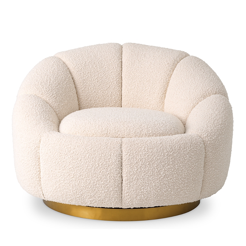 Eichholtz Inger Swivel Chair In Boucle Cream