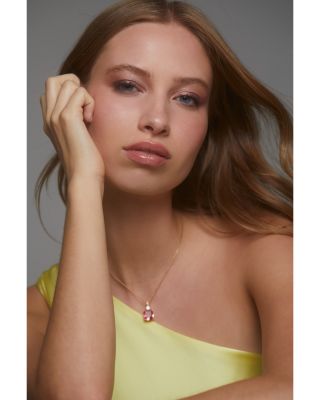 Macaron Cubic Zirconia Clear &amp; Color Cushion Pendant Necklace, 16-18&amp;quot;