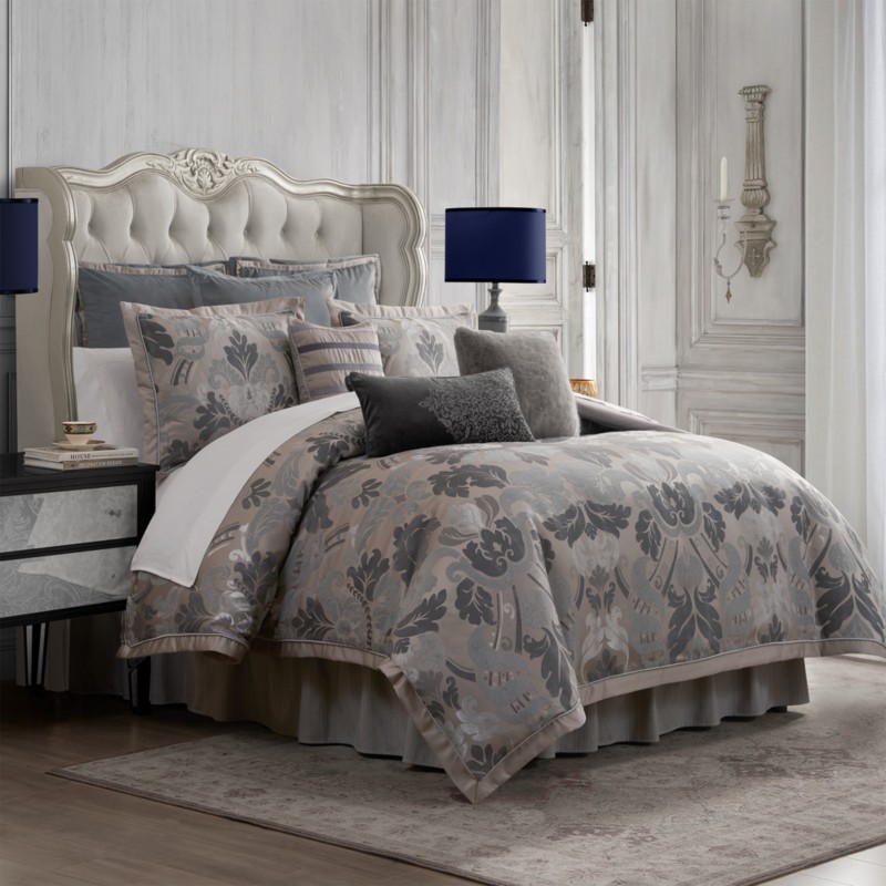 Waterford Lorna 4 Piece Comforter Set, Queen in Mocha