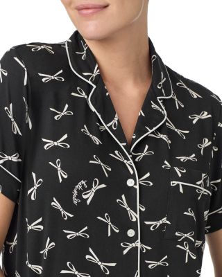 Printed Short Sleeve Boxer Pajama Set