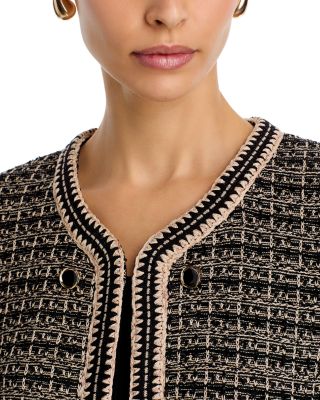 Contrast Trim Tweed Knit Jacket - Heritage Fit