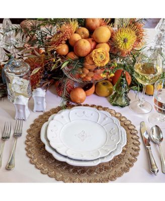 Jardins du Monde Whitewash 16 Piece Dinnerware Set, Service for 4