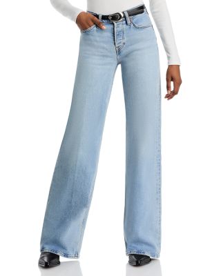 RE/DONE - Mid Rise Wide Leg Jeans in Mid 90s