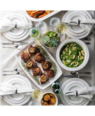 French Panel Whitewash 16 Piece Dinnerware Set, Service for 4